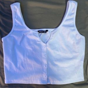 new white button up crop top